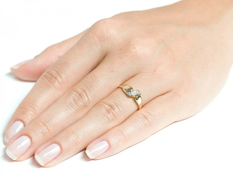 Inel Aur 8K Val de Zirconiu Elegant