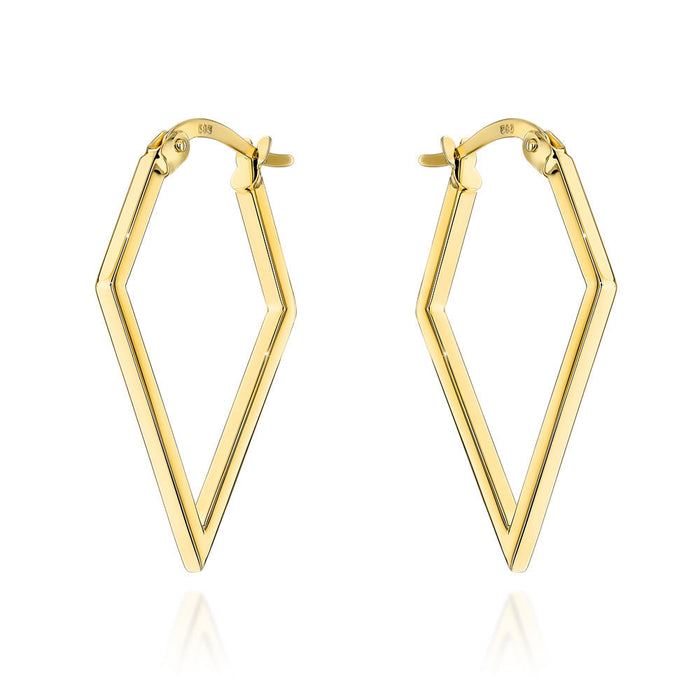 Cercei Aur 14K Romb Neted - Eleganță Clasic