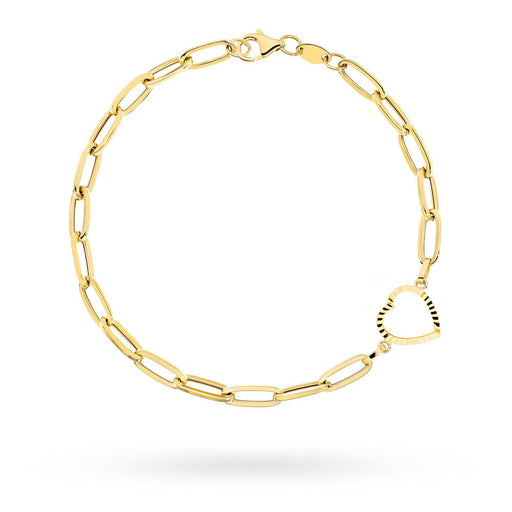 Brățară Aur 14K Cu Zale Lungi și Inimă Decorativă