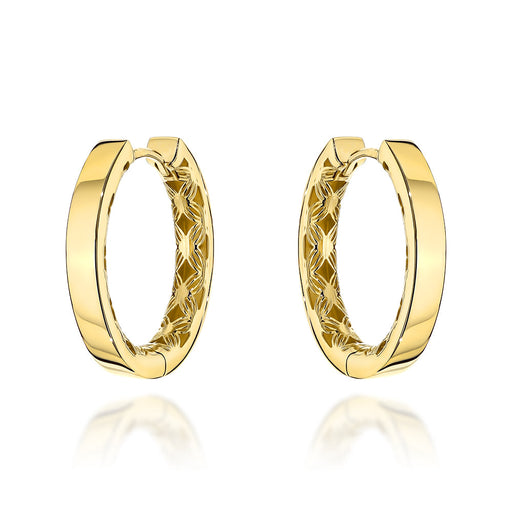 Cercei Creole Aur 14K Rotunzi cu Detalii Ajourate - Eleganță Clasic