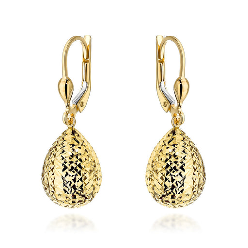 Cercei Aur 14K Picături Diamantate