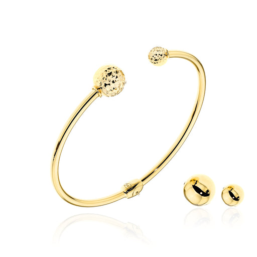 Brățară Fixă Aur 14K cu Bile Intercambiabile - Set Complet