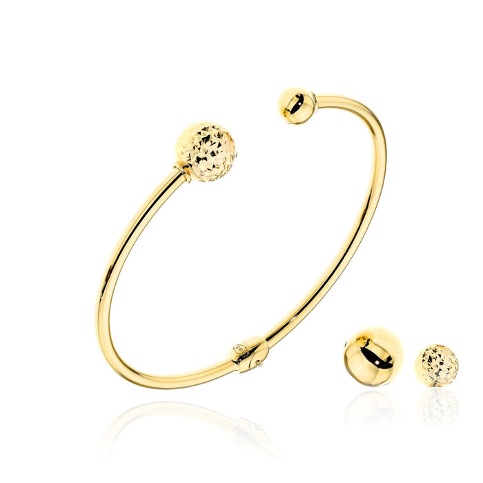 Brățară Fixă Aur 14K cu Bile Intercambiabile - Set Complet