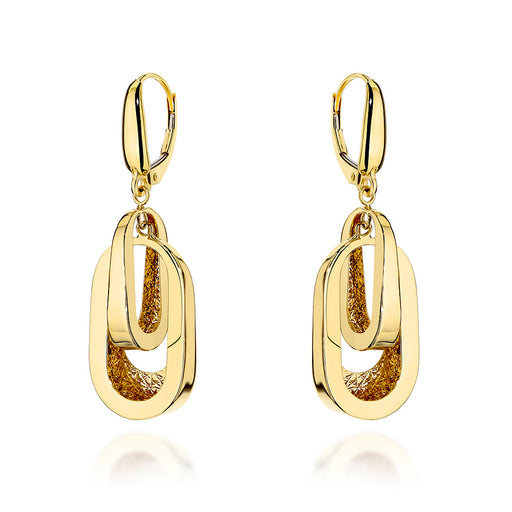 Cercei Aur 14K Ovali Dubli Ajourati - Eleganță Atemporală