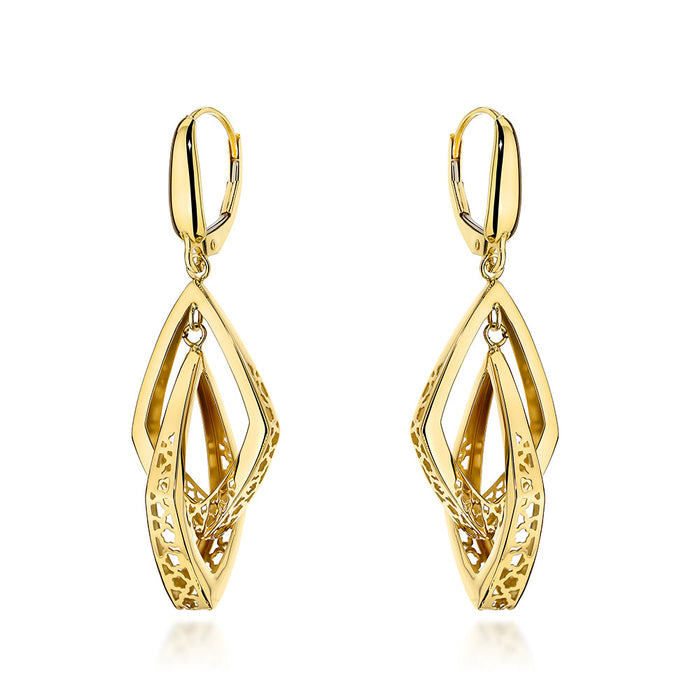 Cercei Aur 14K Dubli Ajuar Romburi - Eleganță Geometică