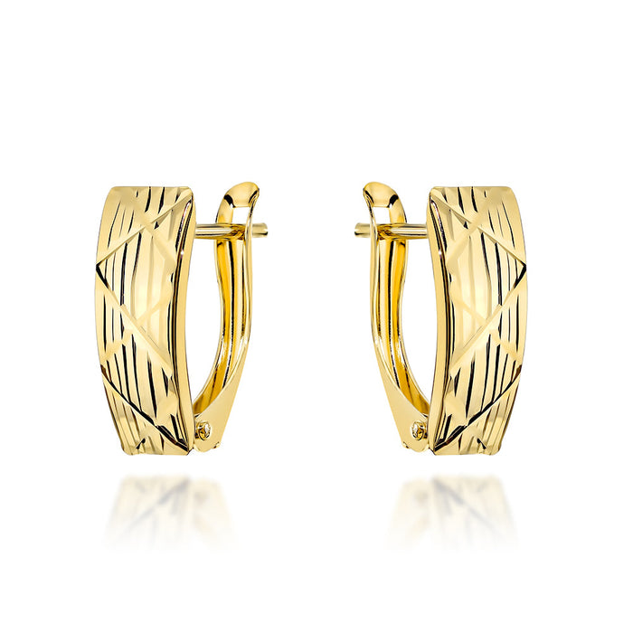 Cercei Aur 14K Cu Design Elegant și Finisaj Diamantat