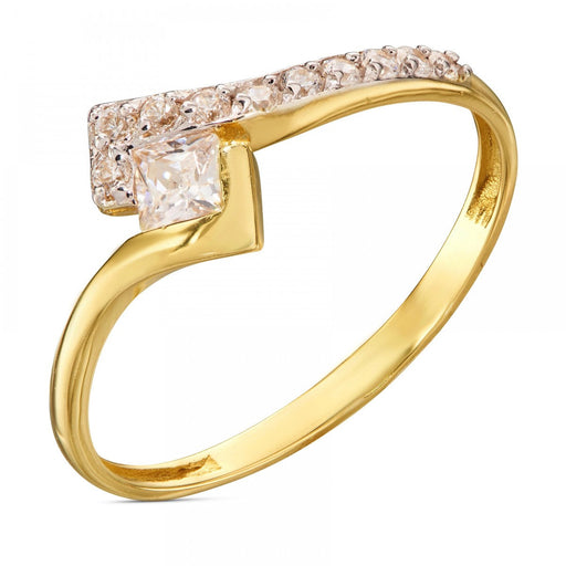 Inel Aur 8K Cu Piatră Albă