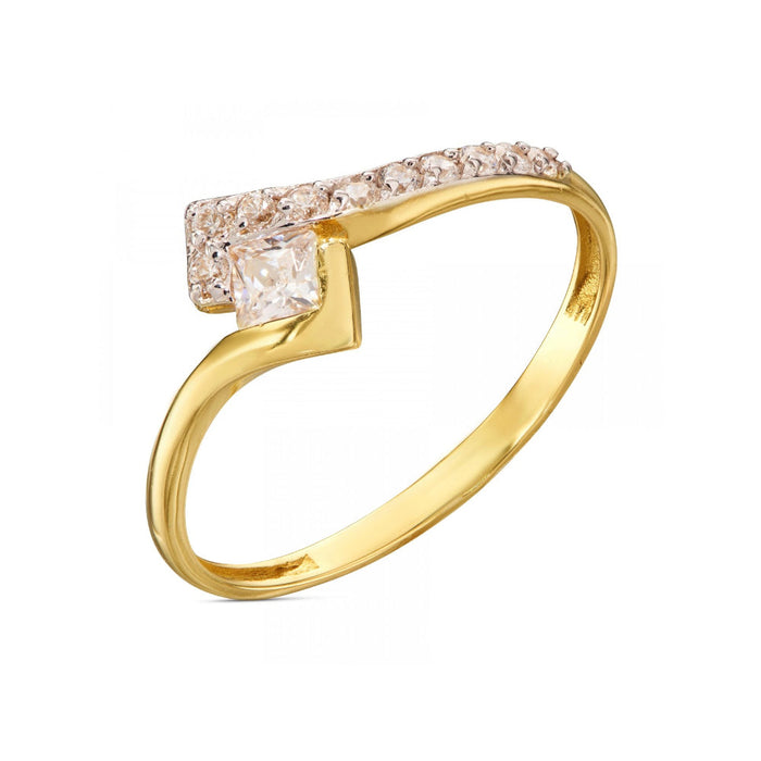 Inel Aur 8K Cu Piatră Albă