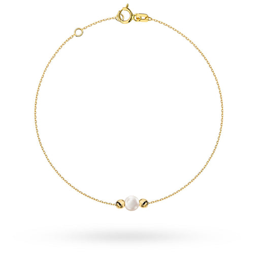 Brățară Aur 14K cu Perlă Naturală și Biluțe Delicate