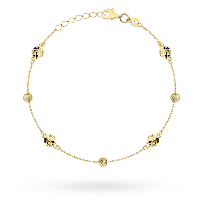 Bratara Aur 14K cu Elemente Rotunde și Zale Strălucitoare