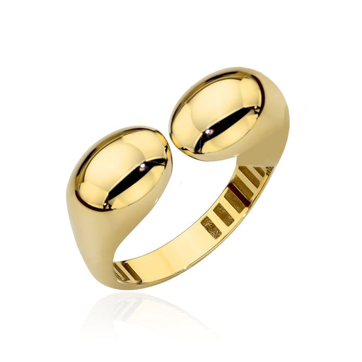 Inel Aur 14K cu Bile Netede Alungite