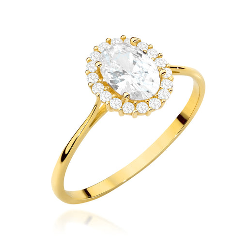 Inel Aur 14K Oval Cu Zirconii