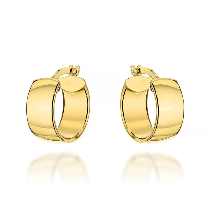 Cercei Aur 14K Rotunzi Late - Eleganță Clasic