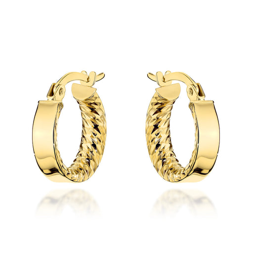 Cercei Aur 14K Rotunzi cu Design Interior Elegant