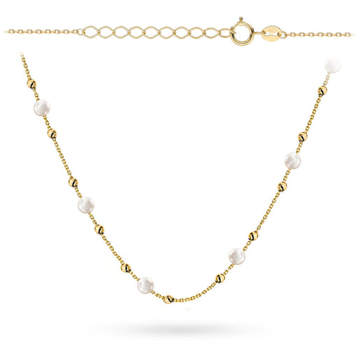 Colier Aur 14K cu Bile Netede și Perle Naturale