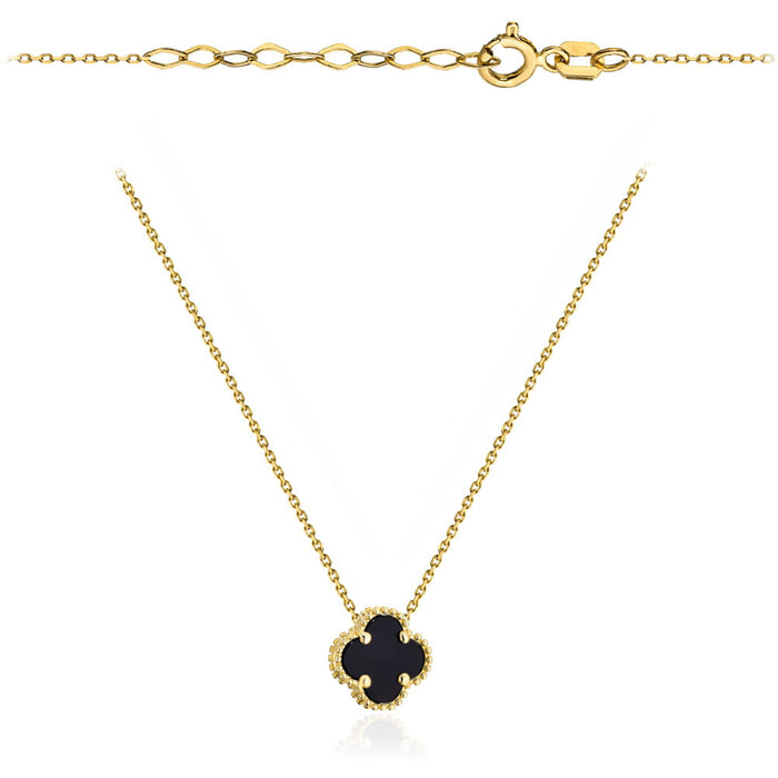 Colier Aur 14K Konicină Neagră - Eleganță Simplă