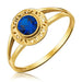 Inel Aur 8K Ajourat cu Zirconiu Albastru - Eleganță Unică