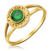 Inel Aur 8K Ajourat cu Zirconiu Verde - Eleganță Clasic
