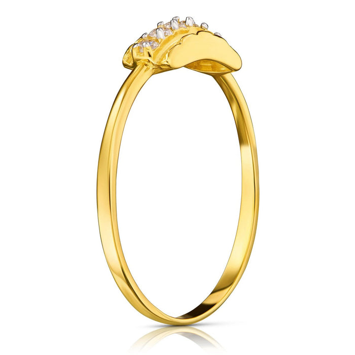 Inel Aur 8K Cu Pietre Albe