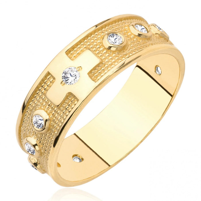 Inel Lat Aur 8K cu Zirconii - Eleganță Auriu Strălucitoare