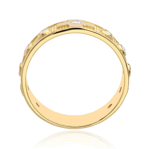 Inel Lat Aur 8K cu Zirconii - Eleganță Auriu Strălucitoare