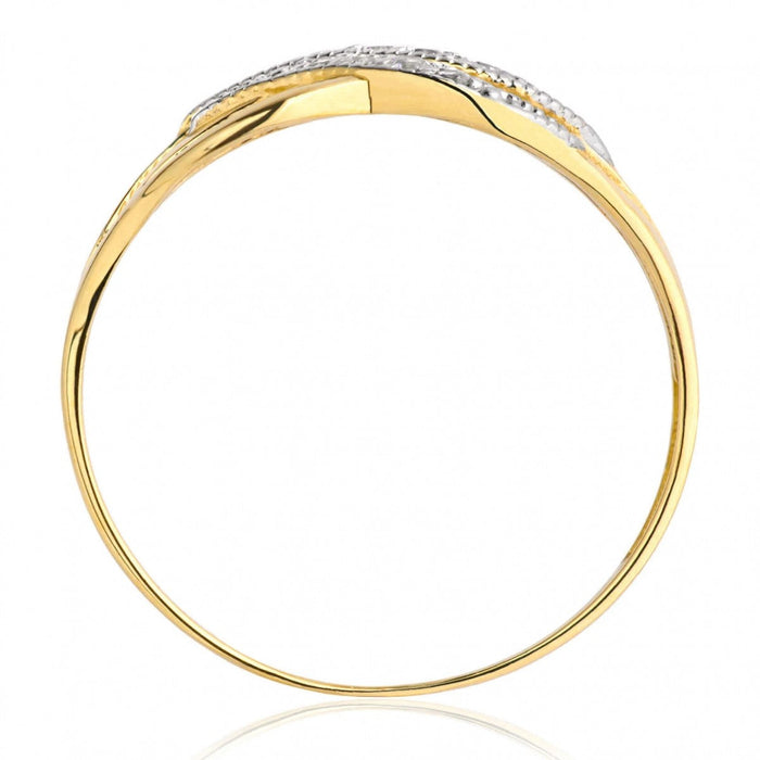 Inel Larg Aur 8K Cu Zirconii