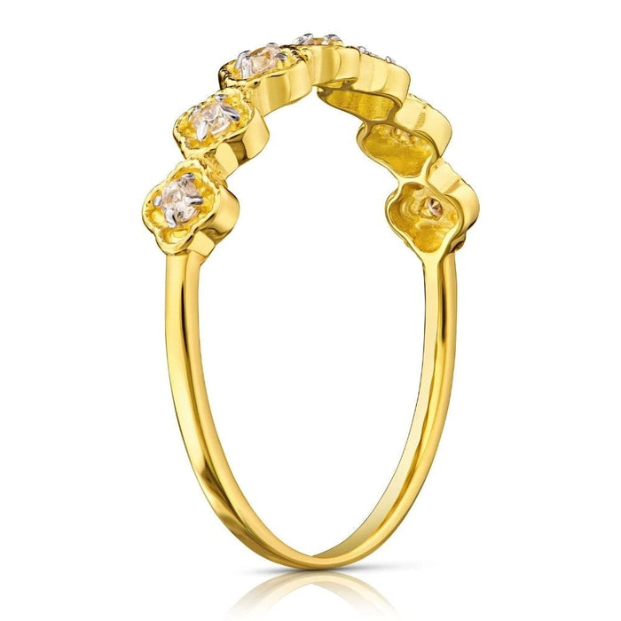Inel Aur 8K cu Zirconii Albe - Eleganță Subtilă