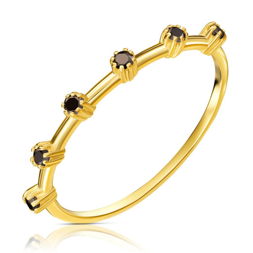 Inel Aur 8K cu Pietre Negre