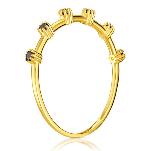 Inel Aur 8K cu Pietre Negre