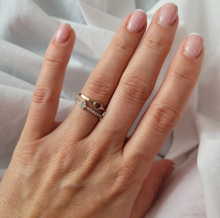 Inel Aur 8K Două Inimi - Eleganță și Romantism