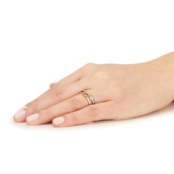 Inel Aur 8K Două Inimi - Eleganță și Romantism