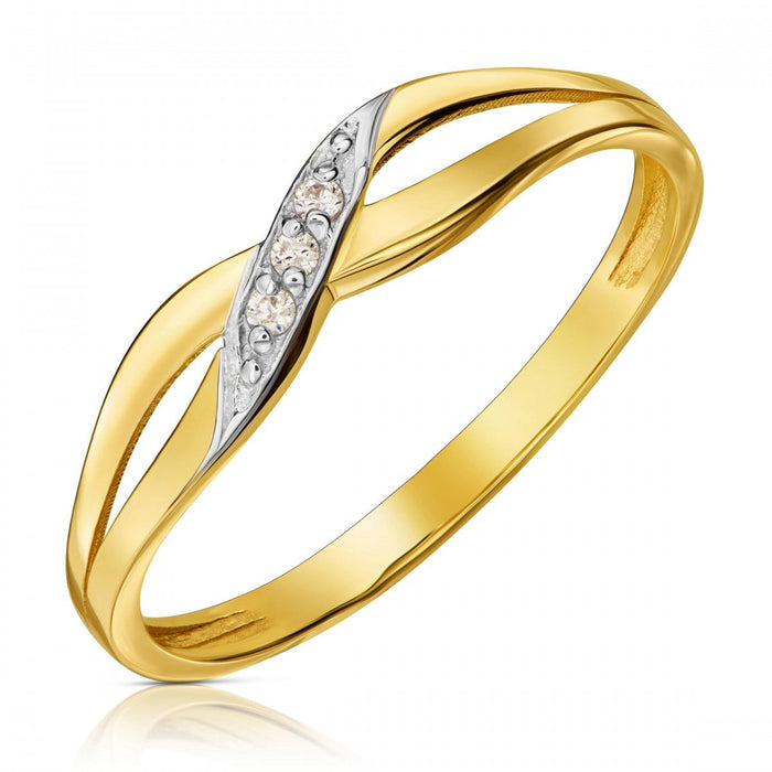 Inel Aur 8K Cu Pietre Împletite
