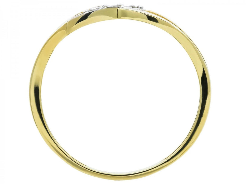 Inel Aur 8K Cu Pietre Împletite