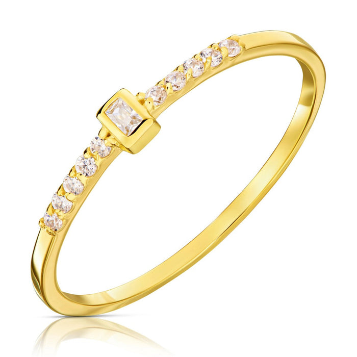 Inel Aur 8K Delicat cu Pietre Albe