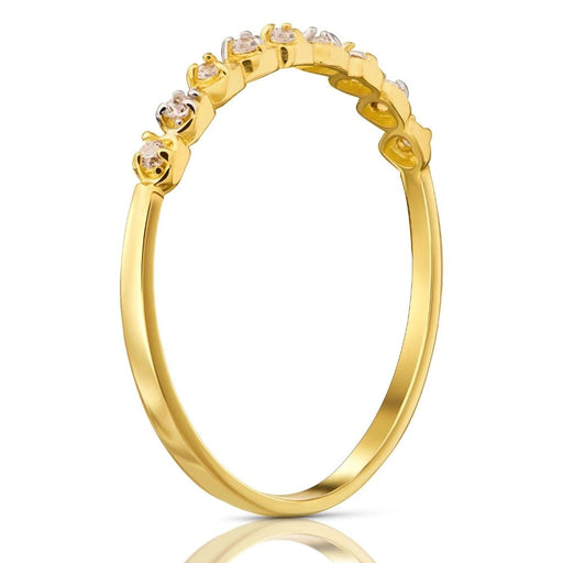 Inel Aur 8K Cu Zirconii Albe