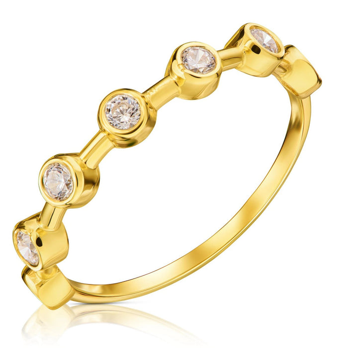 Inel Aur 8K Cu Zirconii Albe