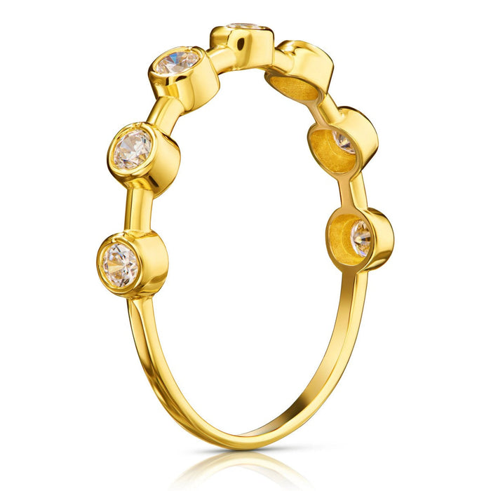 Inel Aur 8K Cu Zirconii Albe