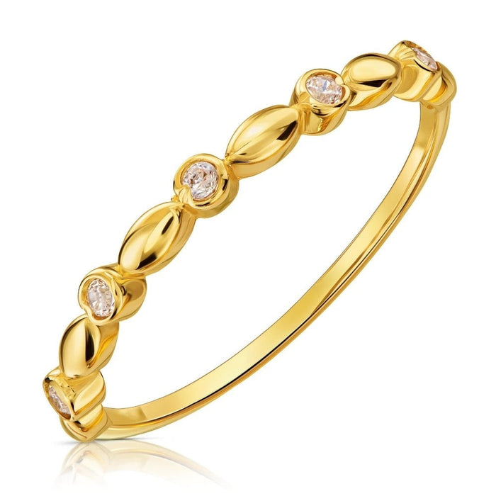 Inel Aur 8K Cu Zirconii Albe