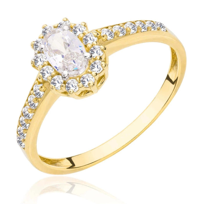 Inel Aur 8K cu Zirconii Albe