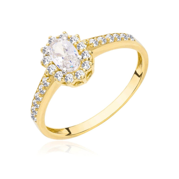 Inel Aur 8K cu Zirconii Albe