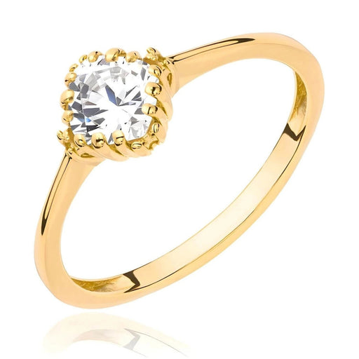 Inel Aur 8K Cu Piatră Albă