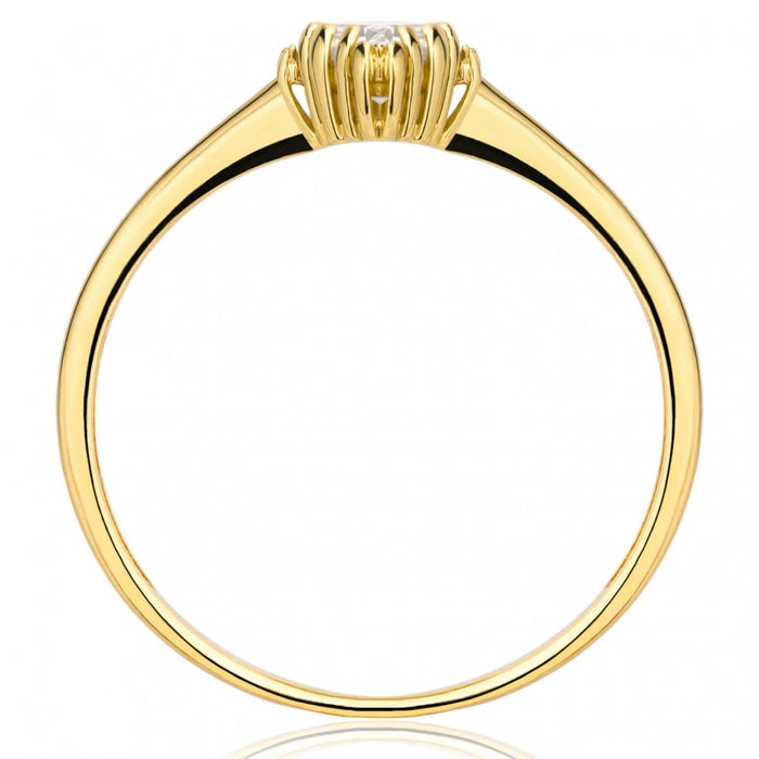 Inel Aur 8K Cu Piatră Albă