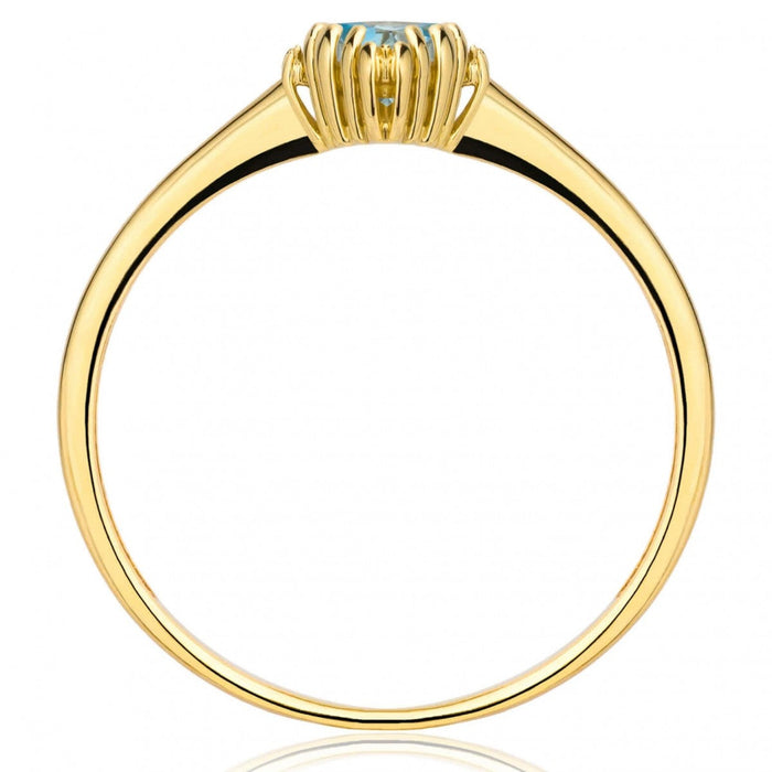 Inel Aur 8K Cu Piatra Albastră