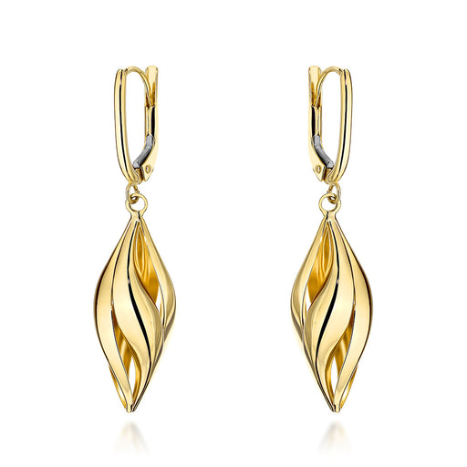 Cercei Aur 14K Ondulați Pendulari