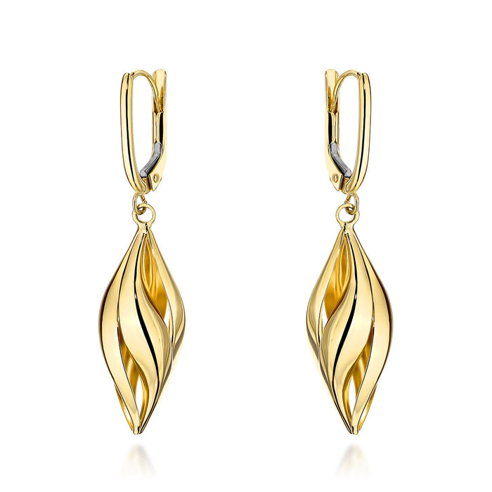 Cercei Aur 14K Ondulați Pendulari