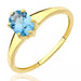 Inel Aur 8K Cu Piatră Albastră Ovală