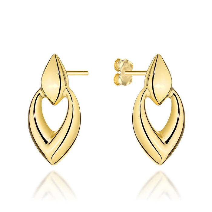Cercei Aur 14K Lacrimă Plină și Decupată
