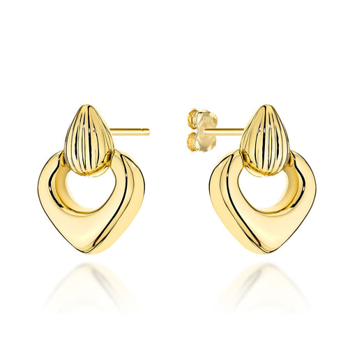 Cercei Aur 14K Lacrimă Sculptată cu Lacrimă Mobilă