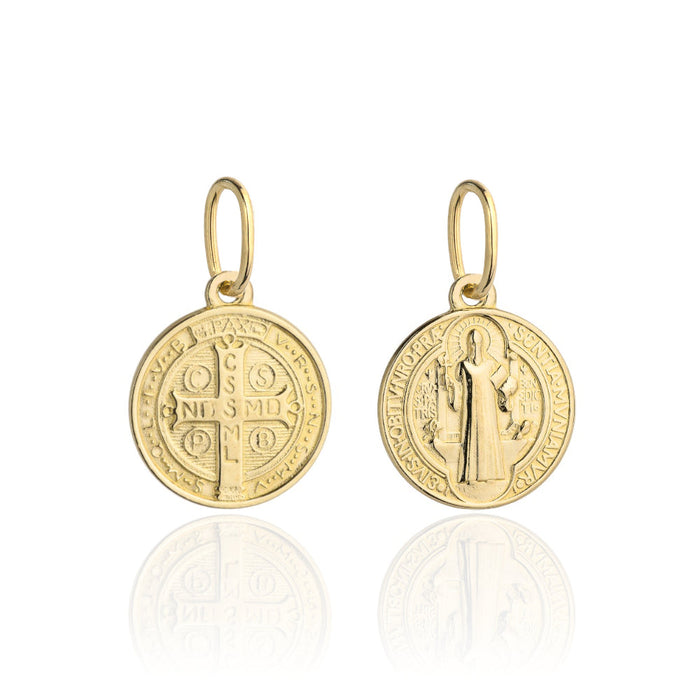 Medalion Aur 14K Sfântul Benedict Mic