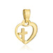 Pandantiv Aur 14K Inimă cu Cruce